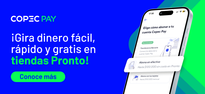 Abono y retiro de dinero con Copec Pay